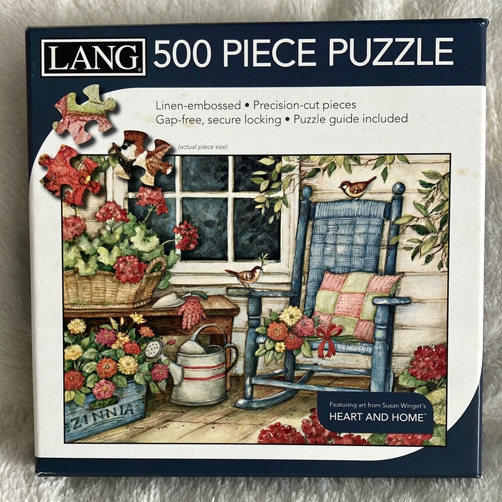 puzzle, no missing pieces, like new,500pieces, about 2 pound weight.